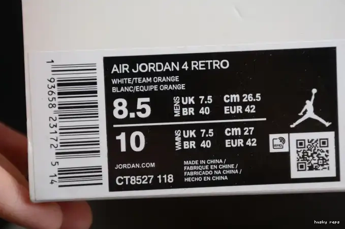 Rep Husky 4 Team OrangeCT8527-118 Air Jordan 0608